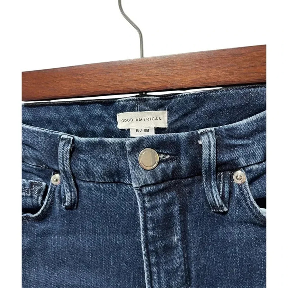Good American Women's Good Leg High Rise Skinny Jeans Size 6/28 Blue Stretch - Picture 3 of 6